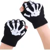 1/2/5 Paare Halloween Glove Kids Skelett warmes Glühen in den dunklen fingerlosen Strickhandschuhen gemitteltes Licht für Kinder FY5602 913