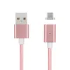 1M Magnetic phone cables Nylon Braided USB Cable Charger for Various Port Smart Phone Silver android