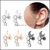 Stud 1Pc Zircon Cz Leaf Heart Star Flower Ear Studs Cartilage Earring For Women Stainless Steel Small Piercing Jewelry Drop Delivery Dhghc