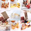 Decoratieve beeldjes Dollhouse Miniatuurmeubilair Model Pocket Cradle Crib eettafel Cabinet Europeaan Doek zandlamphouder Rocken