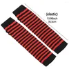 Knee Pads Women Girls Fingerless Long Gloves Classic Striped Sleeve Cotton Knitted Wristband Arm Warmer 2022 Fashion