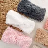 Neugeborenen Baby Stirnband Für Mädchen Plüsch Lamm Wolle Kinder Turban Baby Bögen Weiche Nylon Kinder wärmer Kopfbedeckung Haar Zubehör