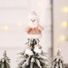 Décorations de Noël année rose en peluche arbre ornement mignon bonhomme de neige wapiti poupée pendentif père noël ange décor de noël