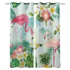Curtain Pink Flamingo Window Curtains Living Room Kitchen Modern Home Decor Bedroom Treatment Drapes