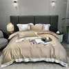 Ensembles de literie Luxe Simple El Style 100S coton égyptien cheval broderie ensemble housse de couette taies d'oreiller en lin 4 pièces textiles de maison