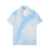 22SS 디자이너 셔츠 남성 버튼 업 셔츠 인쇄 볼링 셔츠 하와이 캐주얼 셔츠 남자 슬림 한 짧은 슬리브 드레스