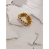 Accessoires bon marché anneaux bijouxés yhpup 316l en acier inoxydable zirconi anneau de luxe bijoux de mariage fiançailles de mariage ...