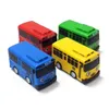 Diecast Cars 4 unids/set Anime Tayo the Little juguetes educativos dibujos animados Mini plástico Pull Back Bus modelo de coche juguete para niños regalos de Navidad 0915