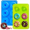 Baking Moulds Donuts Silicona Silicone Donut Mold 6 Cavity Non-Stick Pastry and Bakery Accessories Chocolate Cake Dessert DIY Bakeware