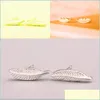 Stud Feather Ear Studs Tree Leaves Eloy Earrings Plated Sier Gold Fashion Earring Mini Eco Friendly Jewellery 1JM L2 Drop Delivery 2 Dhtes