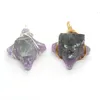 Ciondoli in pietra naturale viola collana di cristallo avvolto pendente irregolare bianco accessori di gioielli curativi da donna all'ingrosso