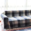Крышка стулья хлопковые диван полотенце синий клетчатый клетчатый кисточка для рубки с краем для рубки/одеяло на куш