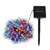 Strings 7M 50 LEDS Peach Sakura Flower Solar Waterproof Lamp Power RGB LED String Fairy Lights Garden Christmas Holiday Outdoor Decor