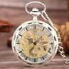 Pocket Watches Retro Large Men Watch Hollow Transparent Straight Plate Without Cover Manual Mechanical Vintage