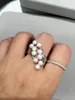 Кластерные кольца 3-4 мм натуральное пресноводное жемчужное кольцо 925 Серебряное серебро регулируемое размер небольшой специальный дизайн
