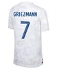 2022 2023 Coppa del mondo di calcio di calcio francese Benzema Mbappe Griezmann Pogba Giroud Kante Maillot de Foot Equipe Maillots Donne da uomo Shirt da calcio