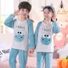 Pajamas Flannel Kids Pajamas Autumn Winter Girl Boy Sleepwear Set Baby Clothes Animal Cartoon Coral Fleece Childrens Pyjamas 220915