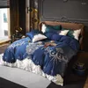 Bedding Sets Luxury European Style Embroidery Satin And Cotton 4Pcs Set Quilt/Duvet Cover Bed Sheet Or Fitted Pillowcase