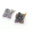 Ciondoli in pietra naturale viola collana di cristallo avvolto pendente irregolare bianco accessori di gioielli curativi da donna all'ingrosso