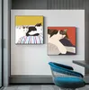 Poster moderno Cartoon abstrato Cute Cat Canvas pintando pôsteres de animais e impressões imagens de parede para berçário decoração de quarto de crianças