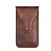 Unisex PU Mobile Phone Belt Bag Brown Black Wine Red Box 2 Pouchs Style Belt Clip Holster Case Outdoor