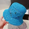 Wide-brimmed hat bucket hat Women's designer hat 4-color summer straw hat Luxury Fisher Sun hat Holiday hat Fashion hat woven hat sun hat