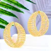 Hoop Earrings GODKI 2022 Luxury Bold Statement For Women Wedding Cubic Zircon DUBAI Bridal Round Circle