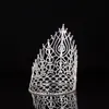 Höga silver- och guldhuvudstycken Rhinestone Crystal Crown Shining Wedding Accessories