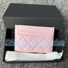 Luxury Designer Card Holder Purses kanal plånböcker med originalbox kaviar lammskinn läder kvinnor mynt handväska mens plånbok nyckelpås ring korthållare säkerhetskod