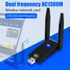 Zużycie elektroniki WiFi bezprzewodowa karta sieciowa USB 3.0 1300 m 802.11ac AC1300 z anteną dla mini klucza laptopa