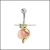 ネーブルベルボタンリングLuxtury Cubic Zirconia Head Navel Piercing Belly Button Rings Ear Nail Shamblla Body Jewelry 5 DHSELLER2010 DHBEU