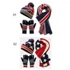 Berets Unisex Ladies Thick Knit Hat Scarf And Touchscreen Gloves Set Knitted Winter Apparel Accessories