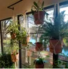 ポットers植物手作りマクラメ植物植木鉢ハンガーの壁の装飾中庭の庭のプランターハンギングバスケット