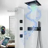 Sistema de ducha LED de 16 pulgadas Cabezal de ducha de ducha M￺sica de ducha Montaje de ducha termost￡tica montada