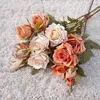 Dekorativa blommor 1st Romantic Rose Artificial Flower Diy Red White Silk Fake For Party Home Wedding Decoration Alla hj￤rtans dag