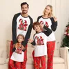 Noel Eşleştirme Ev Giyim Seti Xmas Gnomes Desen Baskılı Salon Giyim Anne/Baba/Çocuklar/Bebek