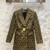 Downtown Atlanta Oficjalny luksusowy projektant Wysokiej jakości klasyczny moda dla kobiet projektantki ubrania Blazer z podwójną wiosenną wiosenną wierzchnią wydawaną topy