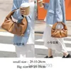 Evening Bags Ruched Brand Design Hobo Bag Chic Soft Cowhide Leather Women Tote Hand Candy Color Ox Horn Female Armpit Shoulder Big 2022