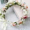 Decorative Flowers Camellia Wreath Crown Festival Headband Women Hair Accessories Headdress Girl Floral Garland Wedding Headwear