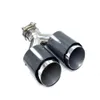 1Pair Dual Outlet Muffler Tip Glossy Carbon Fiber 304 Stainless Steel Exhaust Pipe Straight Flange With Remus logo9413682