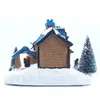 Kerstdecoraties geleid gloeiende kerstdorpscène ornamenten huishoudelijke decoraties lumineuze hars ambachten winter house kerstman sneeuwman trein 220916