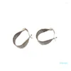 2022 New Fashion Hoop Earrings Retro Real 925 스털링 실버 트위스트 귀 여성용 숙녀 후프 친구 선물 보석 최고 품질