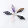 Natural Stone Pendants Fashion Jewelry Pyramid Beads Tigers Eye Opal Obsidian Amethysts Crystal BN435