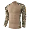 メンズTシャツESDY MEN TACTICAL Tシャツ軍隊長袖の軍事Tシャツスポーツトレンドカモフラージュ衣料品のトレーニングユニフォーム