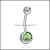 Navel Bell Button Rings Bell Drop Delivery Stainless Steel 14G Belly Piercing Nombril Screw Navel Button Rings Tragus Dhseller2010 Dhk9D