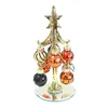 Juldekorationer gyllene glas julgran ornament med europeisk stil h￤ngande dekor tillbeh￶r F￤rgglada 2 cm Xmas Hollow Glass Balls Pendant 220916