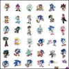 Duvar çıkartmaları 100 PCS Sonic the Hedgehog su geçirmez çıkartmalar grafiti için bavul lage dizüstü bilgisayar bisiklet kaykay damlası dhhjg