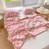 Dekens retro chickerboard plaid gooi deken zachte warme warme dubbele laag pluche dutje sofa cover donzige bodems spread home textiel