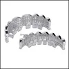 Grillz Dental Grills Yeni Baget Set Dişleri Grillz Üst Alt Sier Renk Izgaraları Diş Ağız Hip Hop Moda Takı Dhseller2010 DHSZQ