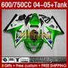 OEM Fairings Tank for Suzuki GSXR600 750CC GSXR-750 K4 Stock GREEN GSX-R600 04-05 153NO.6 600CC GSXR 600 750 CC GSXR750 04 05 GSXR-600 2004 HABENTING FAING